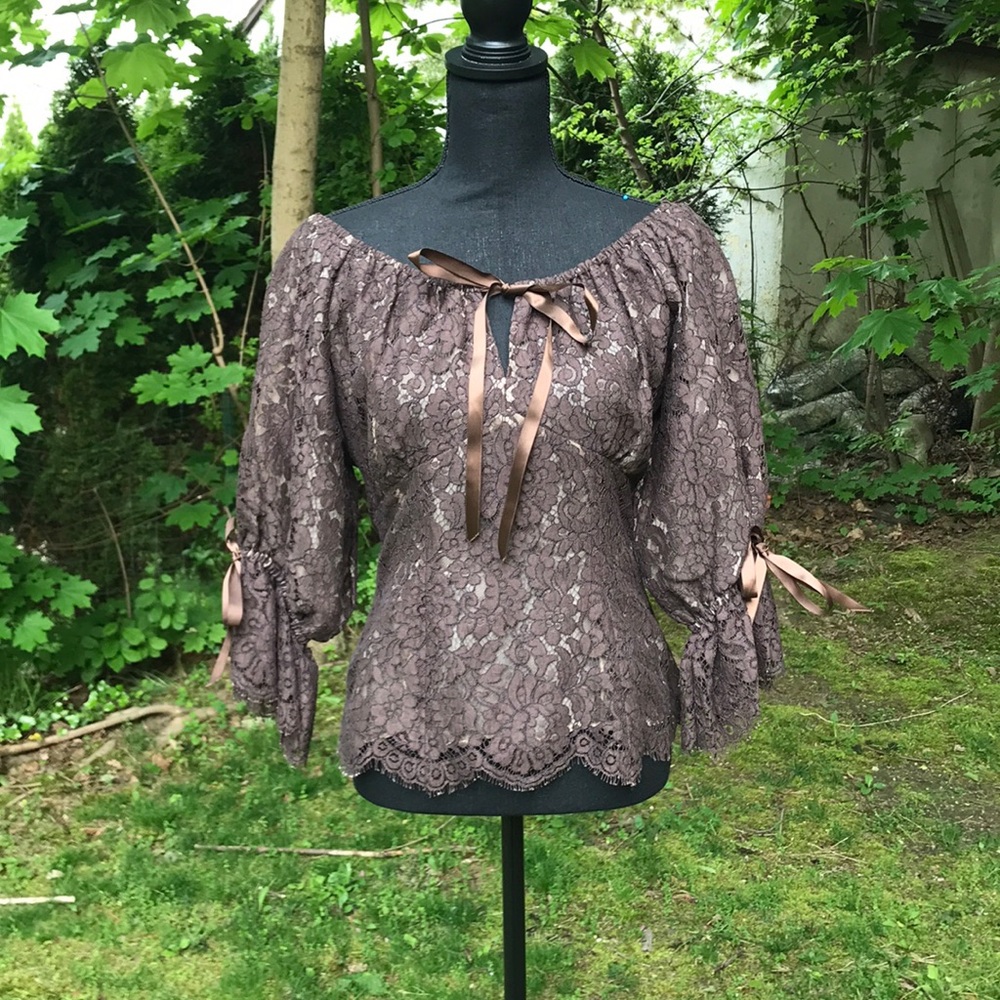 Yolanda Arce lace off the shoulder top